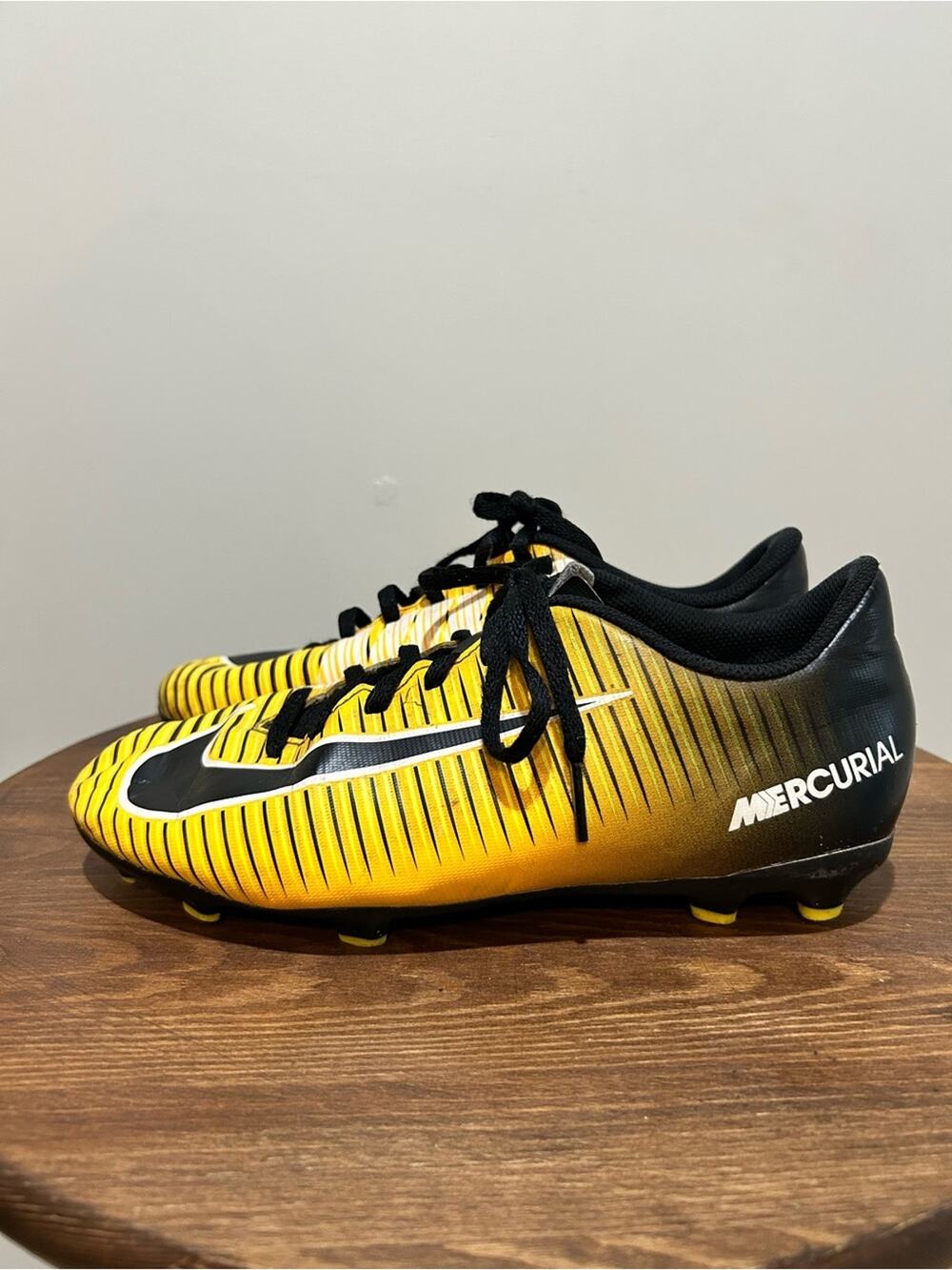 Nike Kids Mercurial Soccer Cleats in Yellow and Black